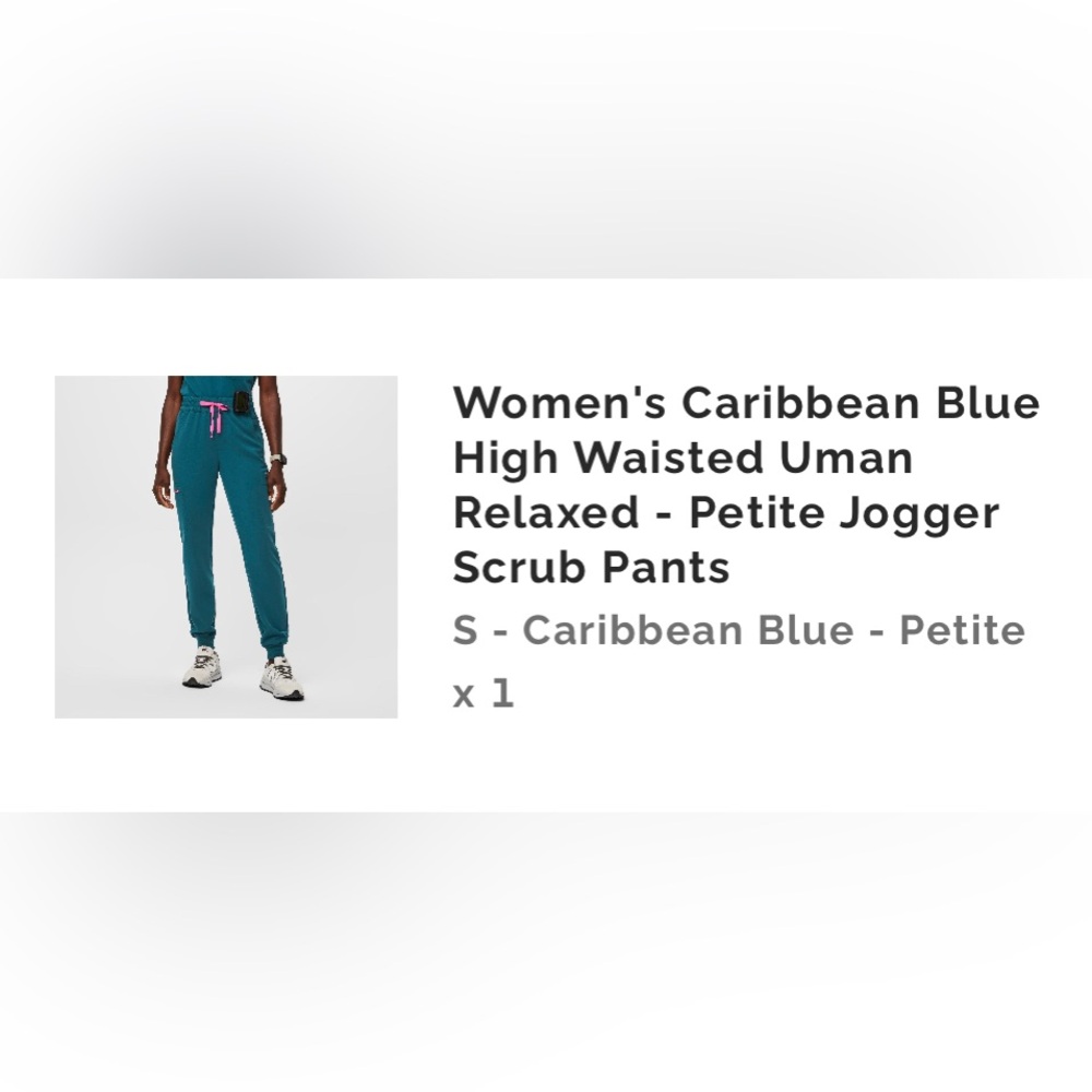 Figs Caribbean Blue high waisted Zamora joggers. Never worn, tag still on. SP